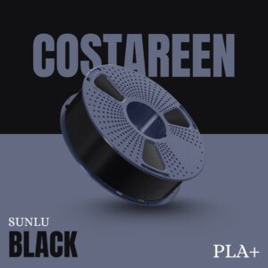 Sunlu PLA+ Black 3D Printer Filament – 1.75mm, 1KG Spool