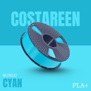 Sunlu PLA+ Cyan 3D Printer Filament – 1.75mm, 1KG Spool