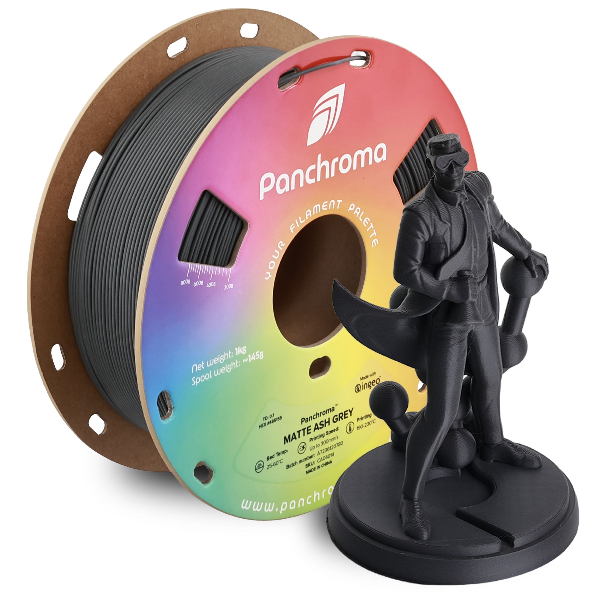 Polymaker Panchroma PLA Matte Ash Grey hero image