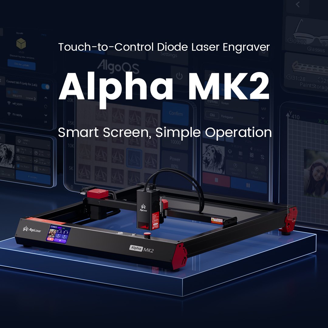 AlgoLaser Alpha MK2 20W Smart Laser Engraving Machine - view 1 AlgoLaser Alpha MK2 20W Smart Laser Engraving Machine - view 1