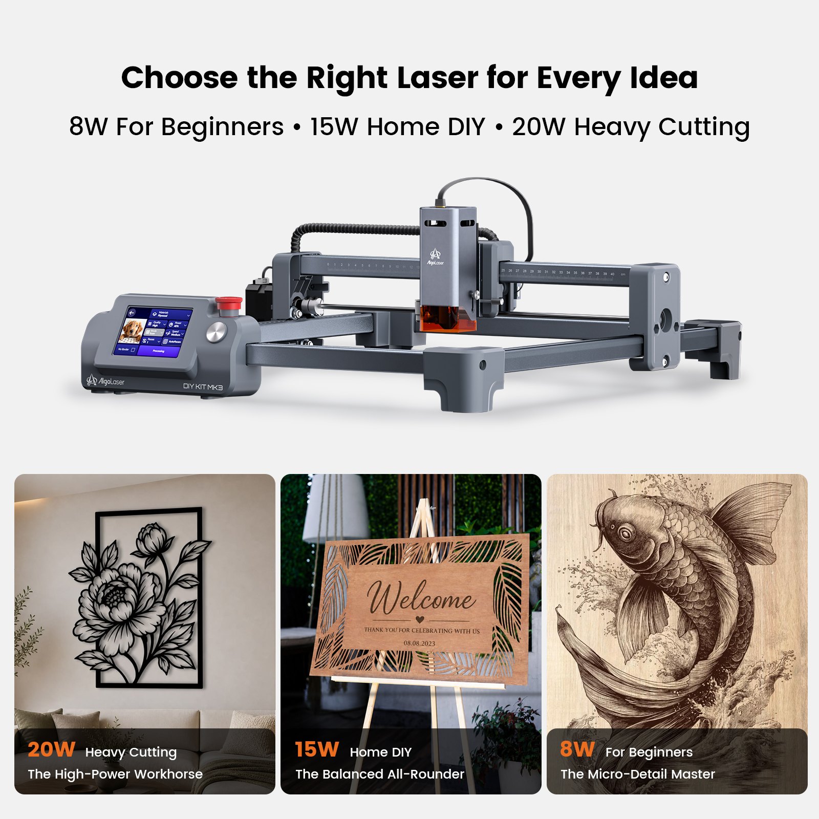 AlgoLaser DIY KIT MK3 8W Laser Engraving Machine - view 4 AlgoLaser DIY KIT MK3 8W Laser Engraving Machine - view 4