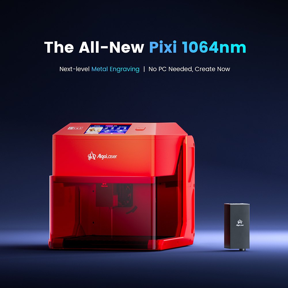 AlgoLaser Pixi 1064nm Infrared Laser Engraving Machine (Metal & Plastic) - view 1 AlgoLaser Pixi 1064nm Infrared Laser Engraving Machine (Metal & Plastic) - view 1