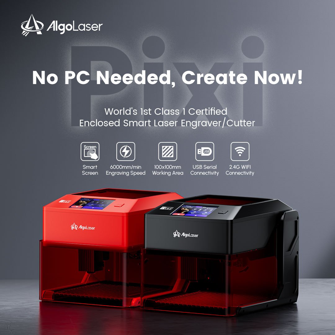 AlgoLaser Pixi 10W Desktop Laser Engraving Machine - view 1 AlgoLaser Pixi 10W Desktop Laser Engraving Machine - view 1