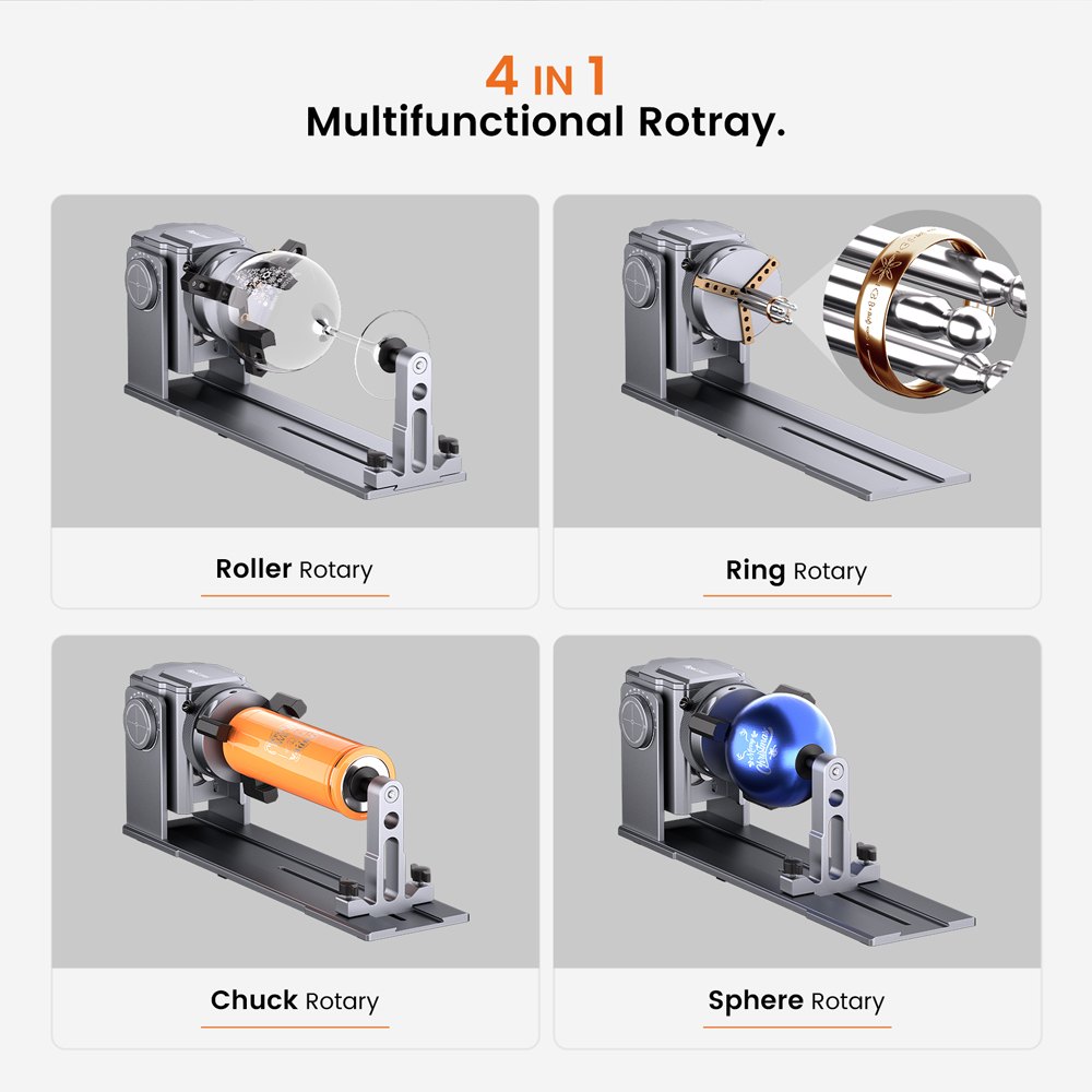 AlgoLaser Rotary Chuck ARC1.0 — 4-in-1 Rotary Attachment - view 2 AlgoLaser Rotary Chuck ARC1.0 — 4-in-1 Rotary Attachment - view 2